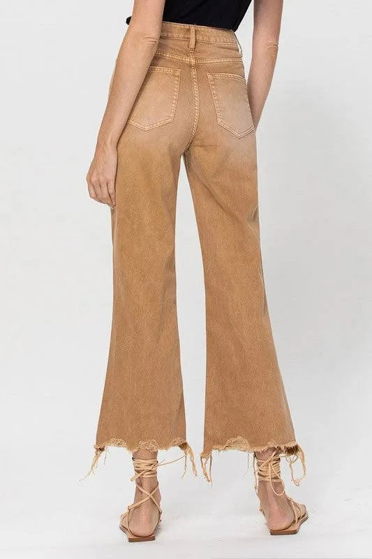 Vervet Bella High Rise Flare Jean Khaki
