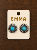 Silver with turquoise stud earrings
