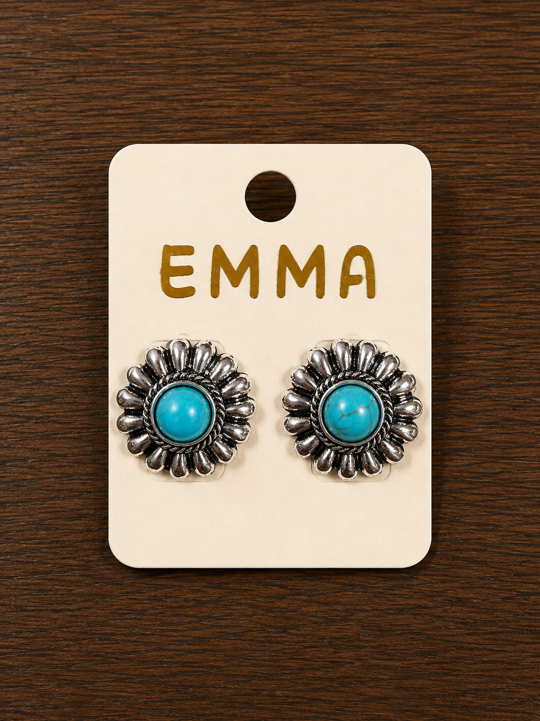 Silver with turquoise stud earrings