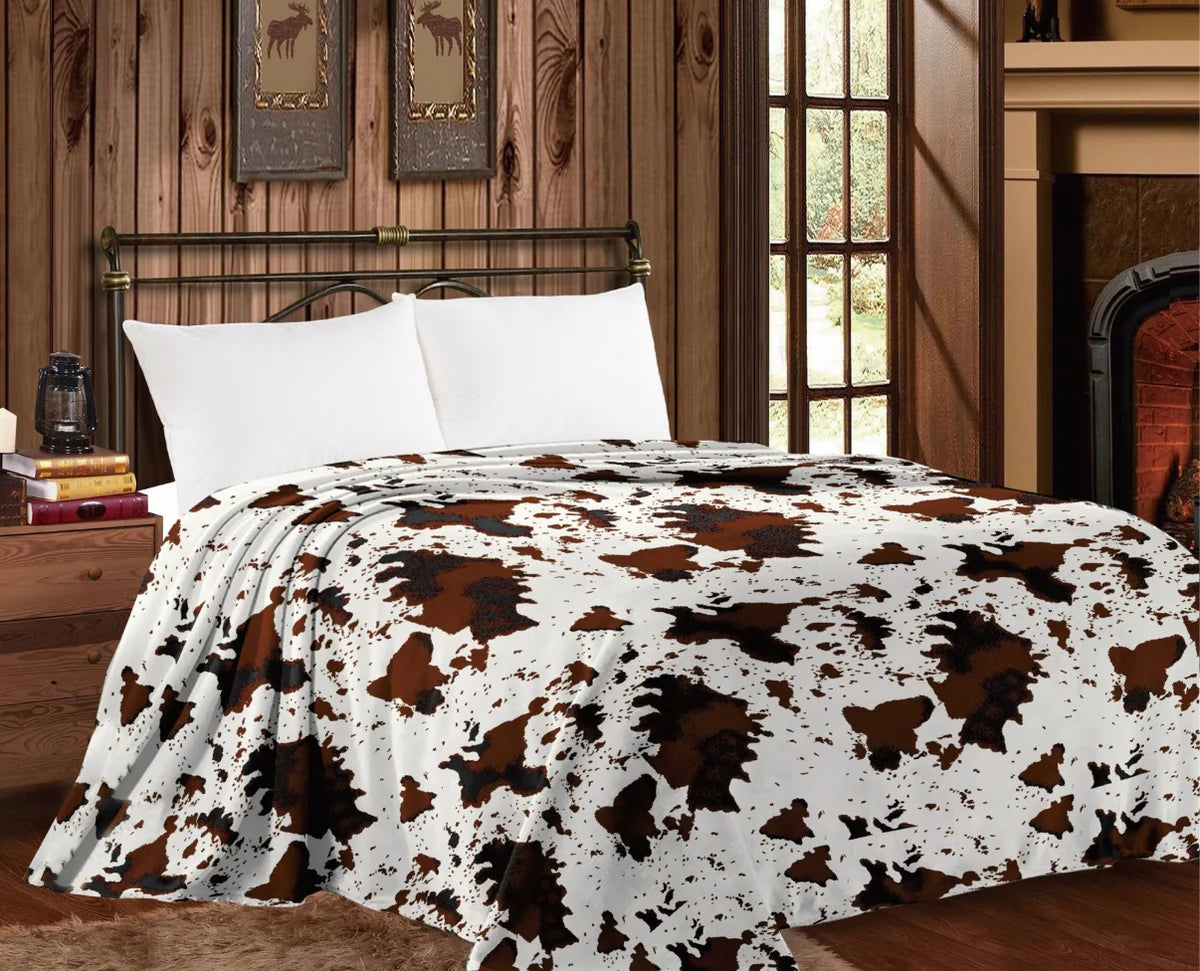 Mia cow print Fleece blanket/comforter King Size