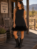 Heyson Black dress with ruffle bottom