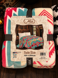 Mia pink Aztec Fleece blanket/comforter Twin Size