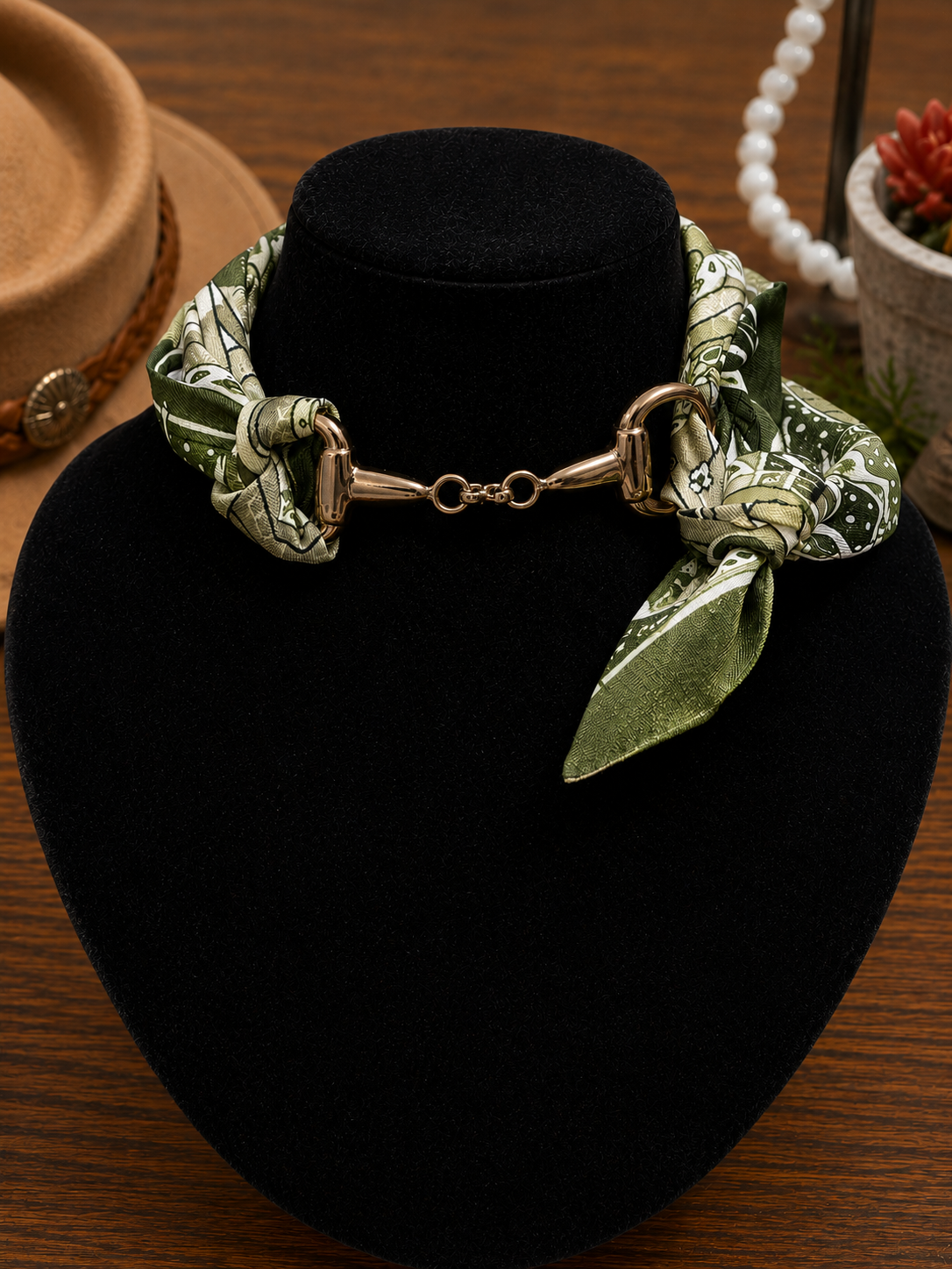 Horse bit scarf charm