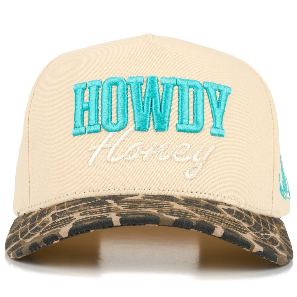 Hana - C.C HOWDY HONEY Letter Embroidered on Two Tone Trucker Hat