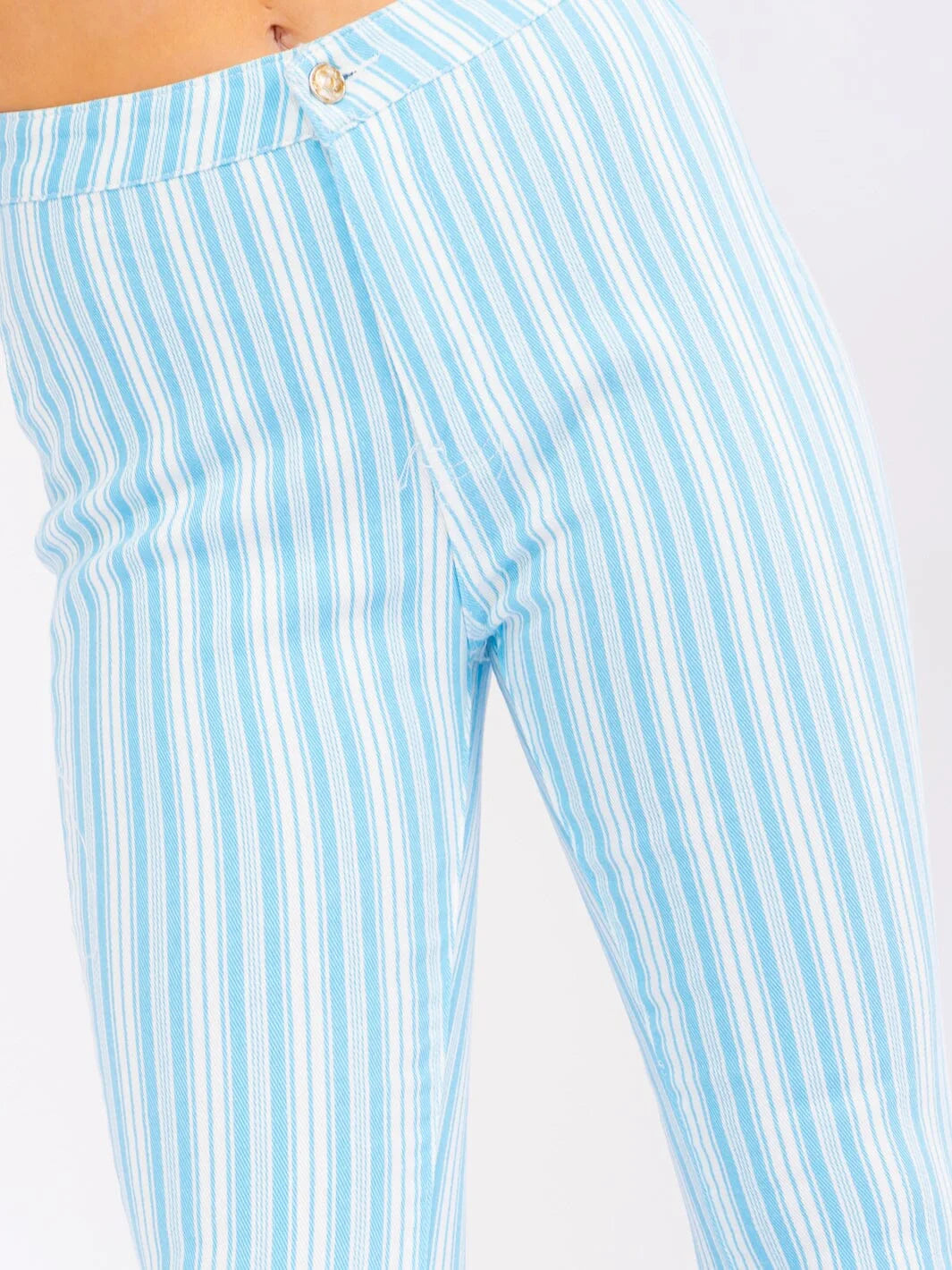 Peach Love Blue/White Stripe Bell Bottom