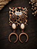 Bronze w/white stone earrings