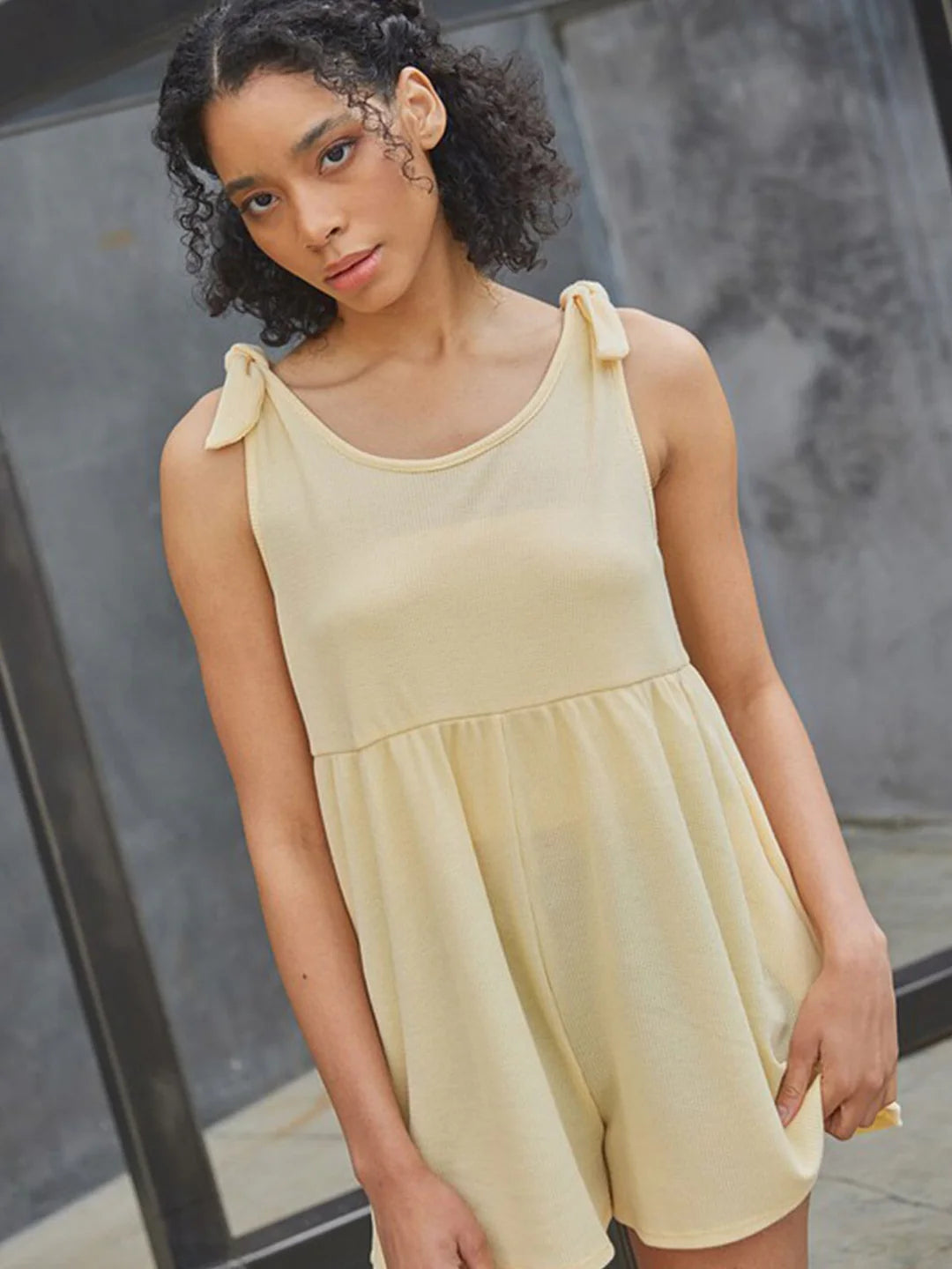Ces Femme Golden Yellow waffle knit Romper