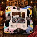 Mia rainbow pastels cow print Fleece blanket/comforter (rainbown) Queen Size