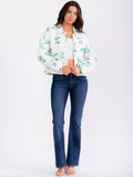 Fantastic Fawn White Denim Jacket with Cowboy Boot Print