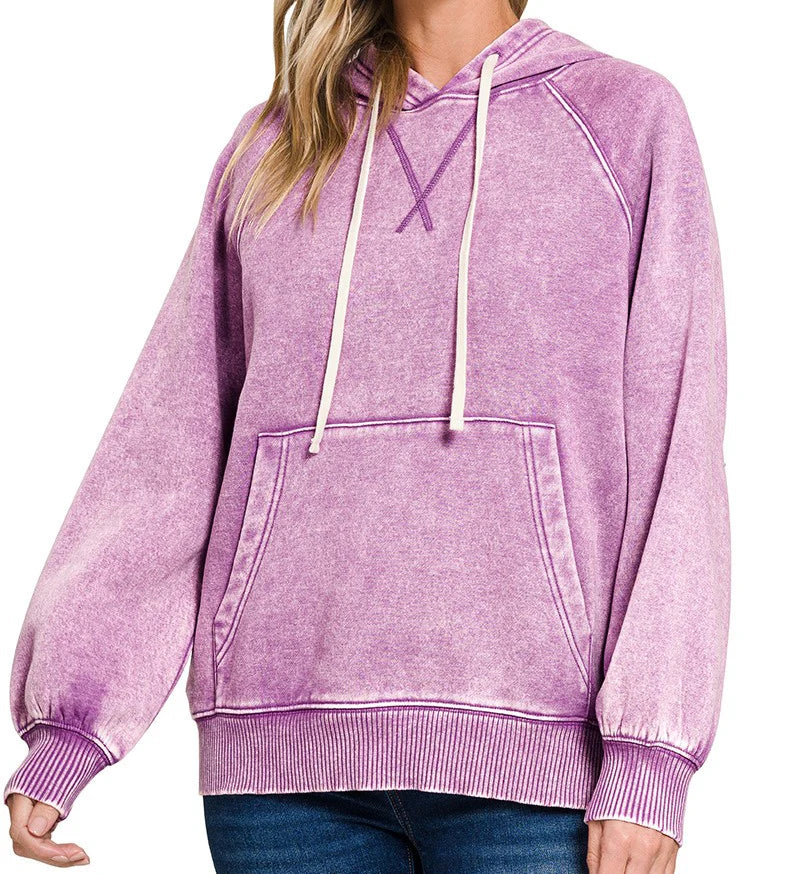 Violet soft hooded sweatshirt