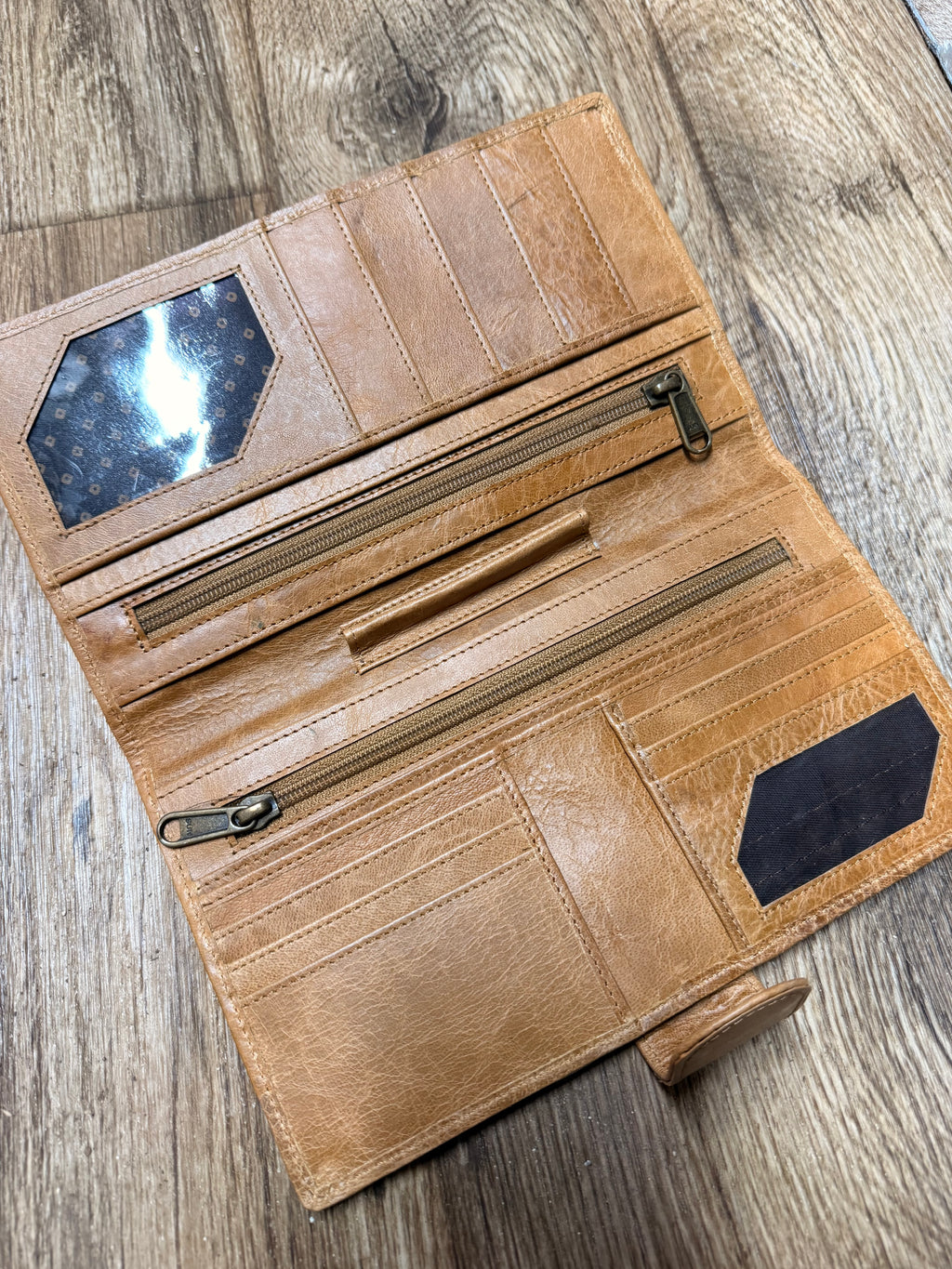 Genuine Cowhide and Leather Large Bi-fold Wallet