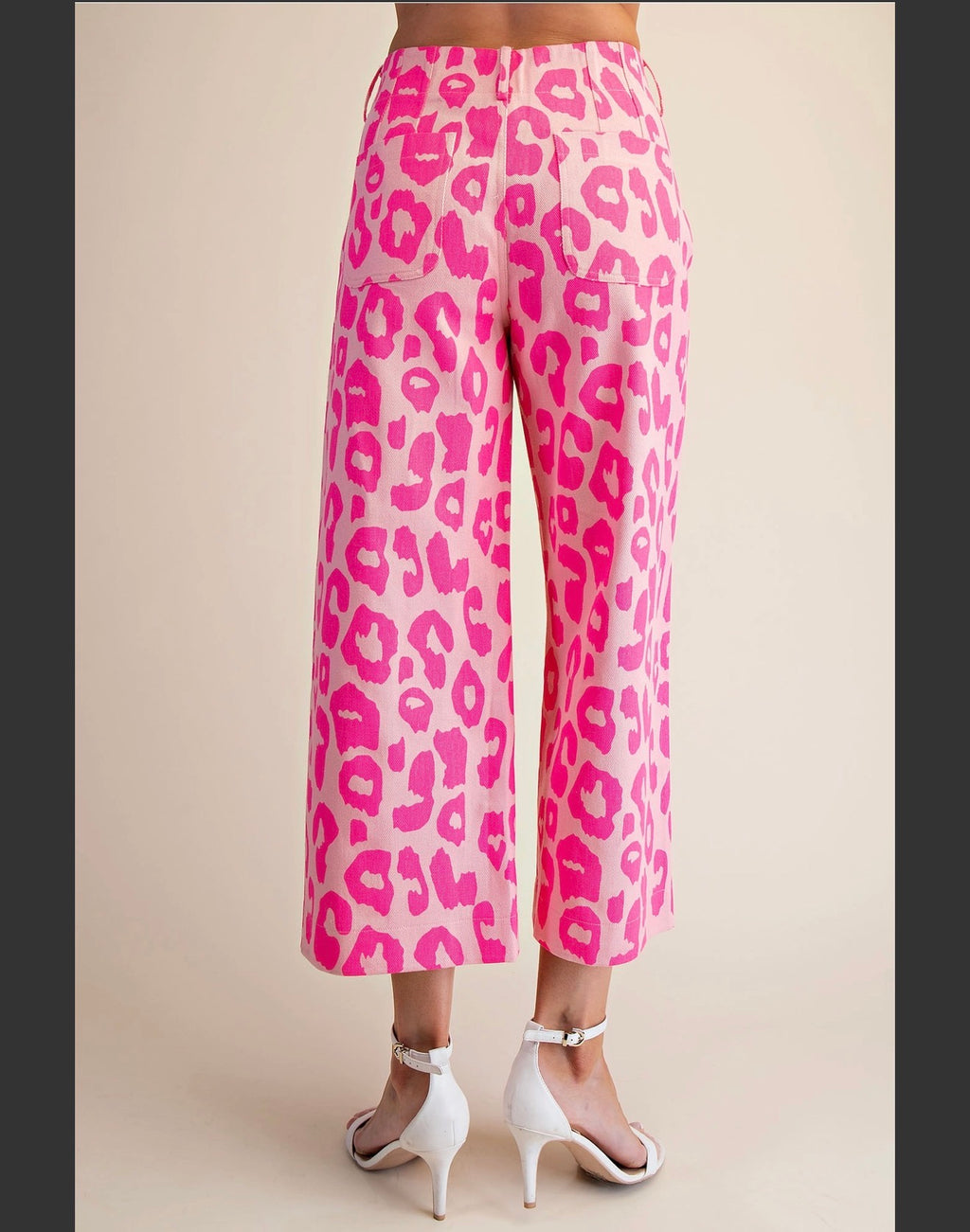 Glam Pink Leopard Wide leg Crop