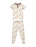 KicKee Kids 2-piece Rodeo print Pajama Set Brown/White