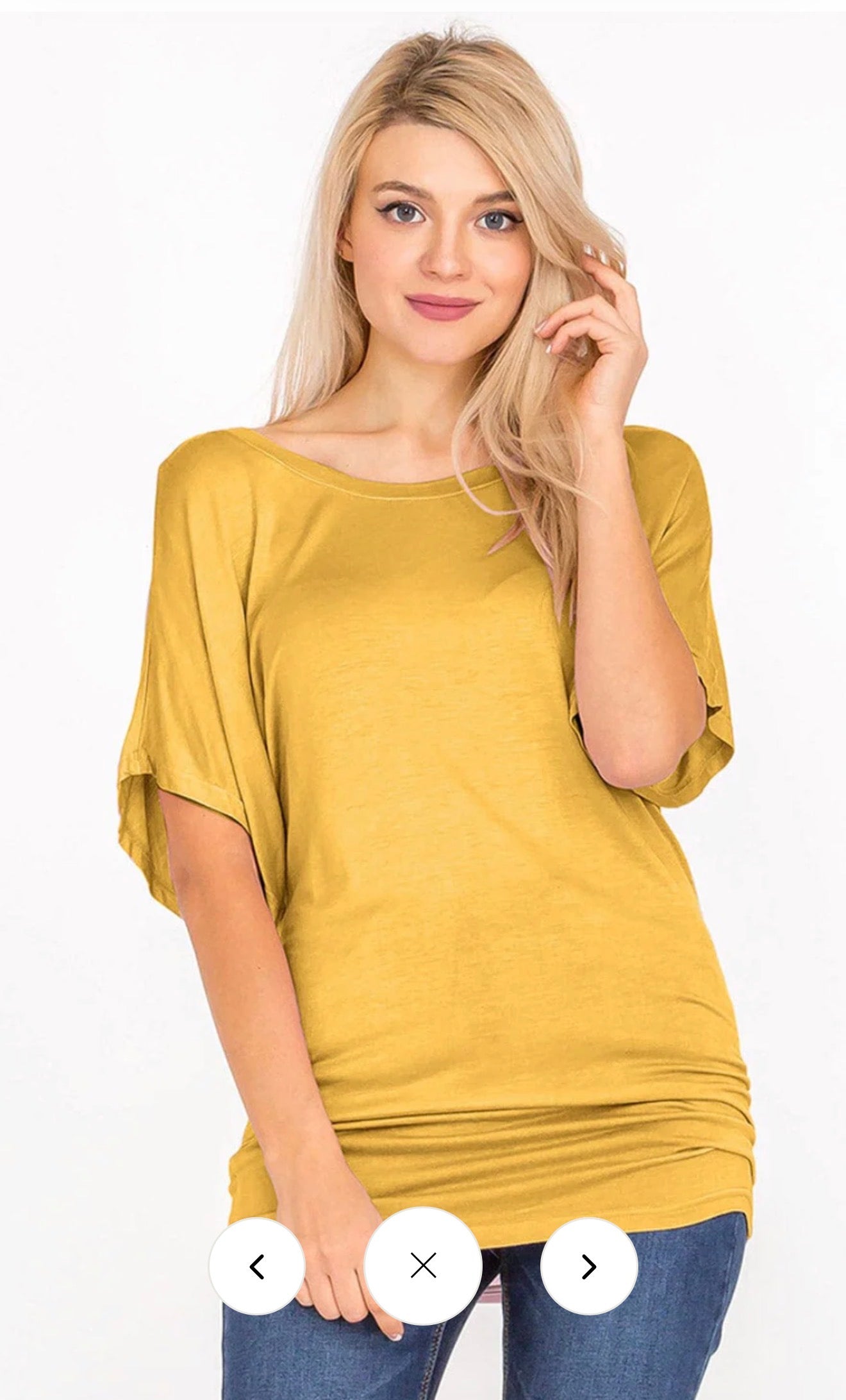 WOMEN'S SHORT SLEEVE OFF SHOULDER LOOSE FIT TUNIC TOP