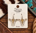 Cow brass earrings