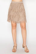 Origami Apparel ~  Lace and Crochet inspired - Short Layered Fringe Tiered Skirt – 4845TP