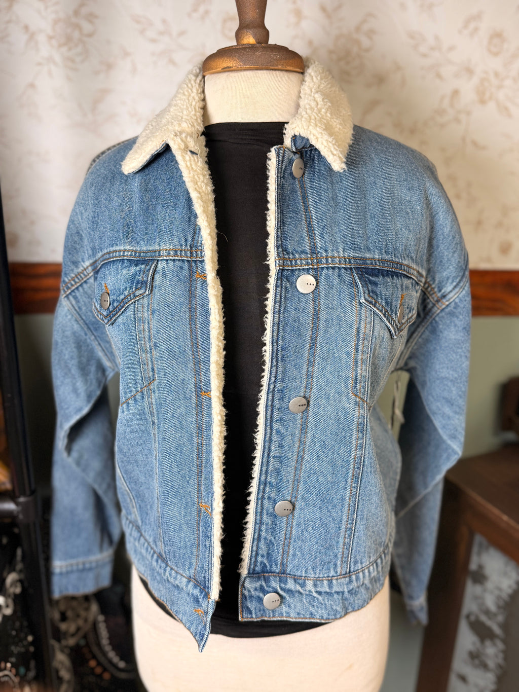 tgla Sherpa lined denim jacket