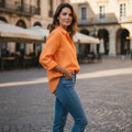 Love Tree Melon Button-down Blouse