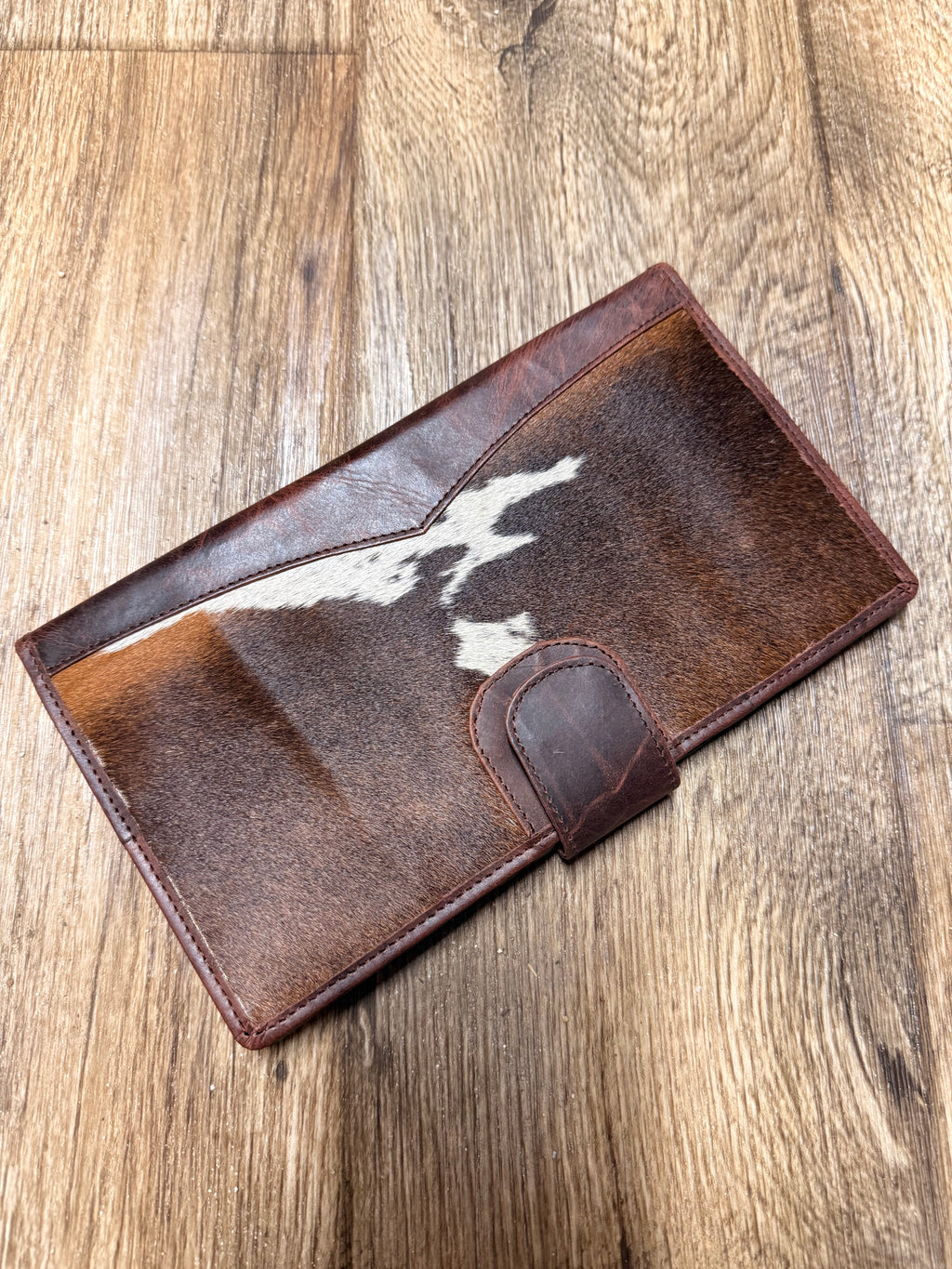 Genuine Cowhide and Leather Large Bi-fold Wallet