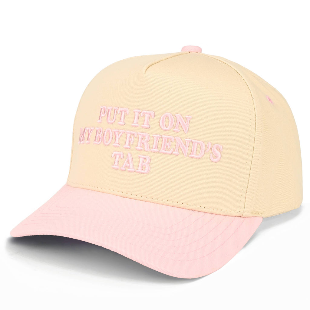 Hana - C.C PUT IT ON MY BOYFRIEND'S TAB Letter Two Tone Trucker Hat