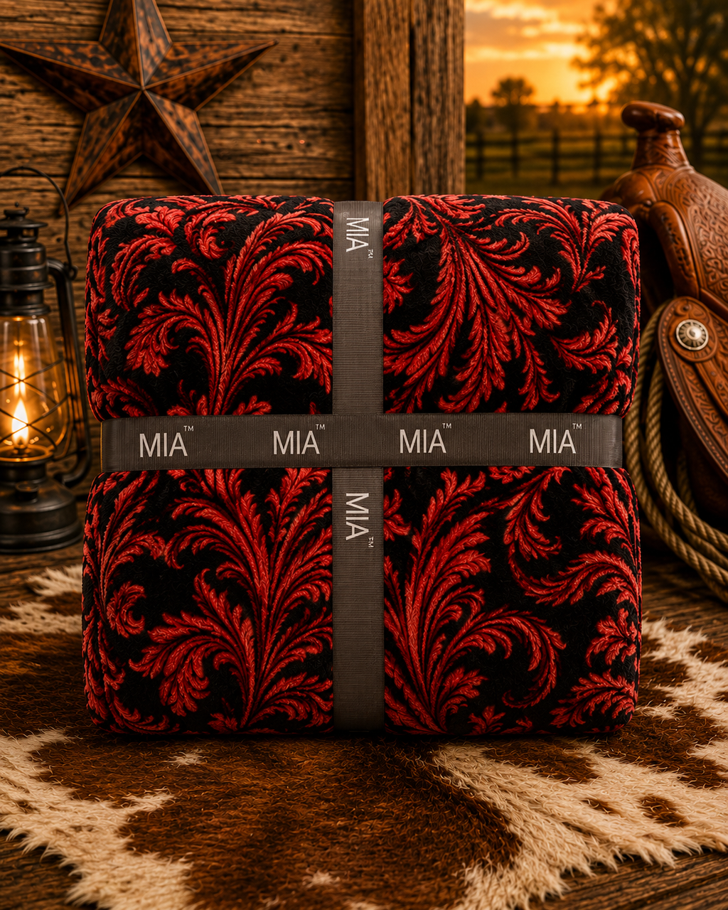 Mia red tulle blanket/comforter King Size