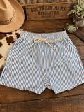 Lightweight Blue and White striped shorts