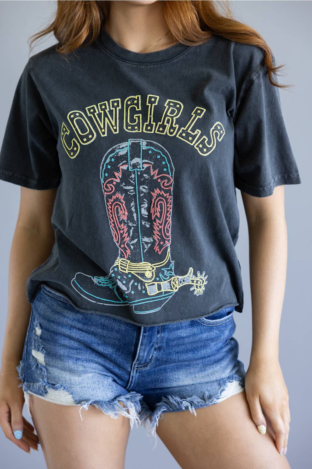 Zutter Grey Cowgirls Crop Top