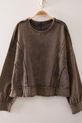 Very J Vintage Washed Raw Edge Top