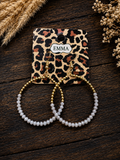 Grey and gold earrings