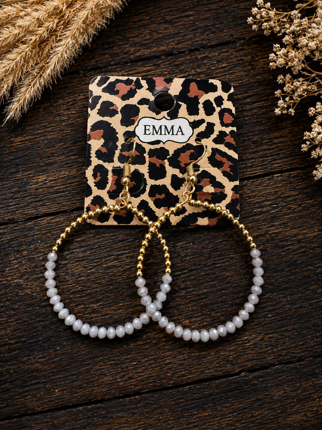 Grey and gold earrings