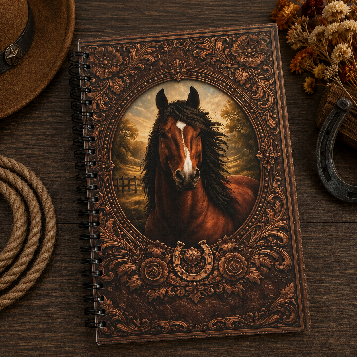 Western Horse lined 5x7 notebook