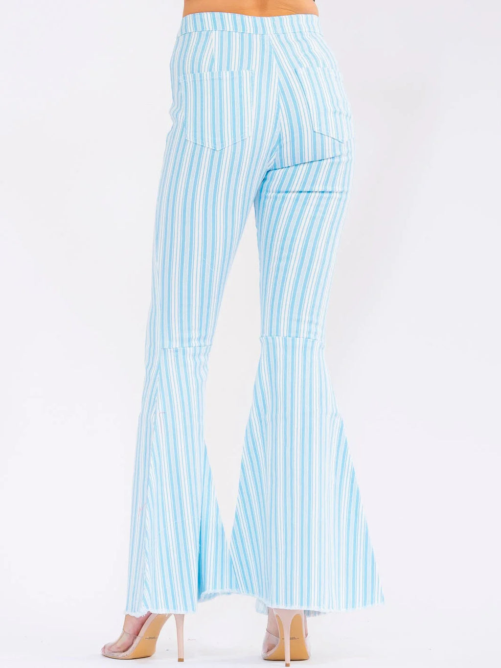 Peach Love Blue/White Stripe Bell Bottom