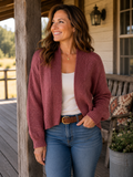Double Zero Burgundy Cardigan Sweater