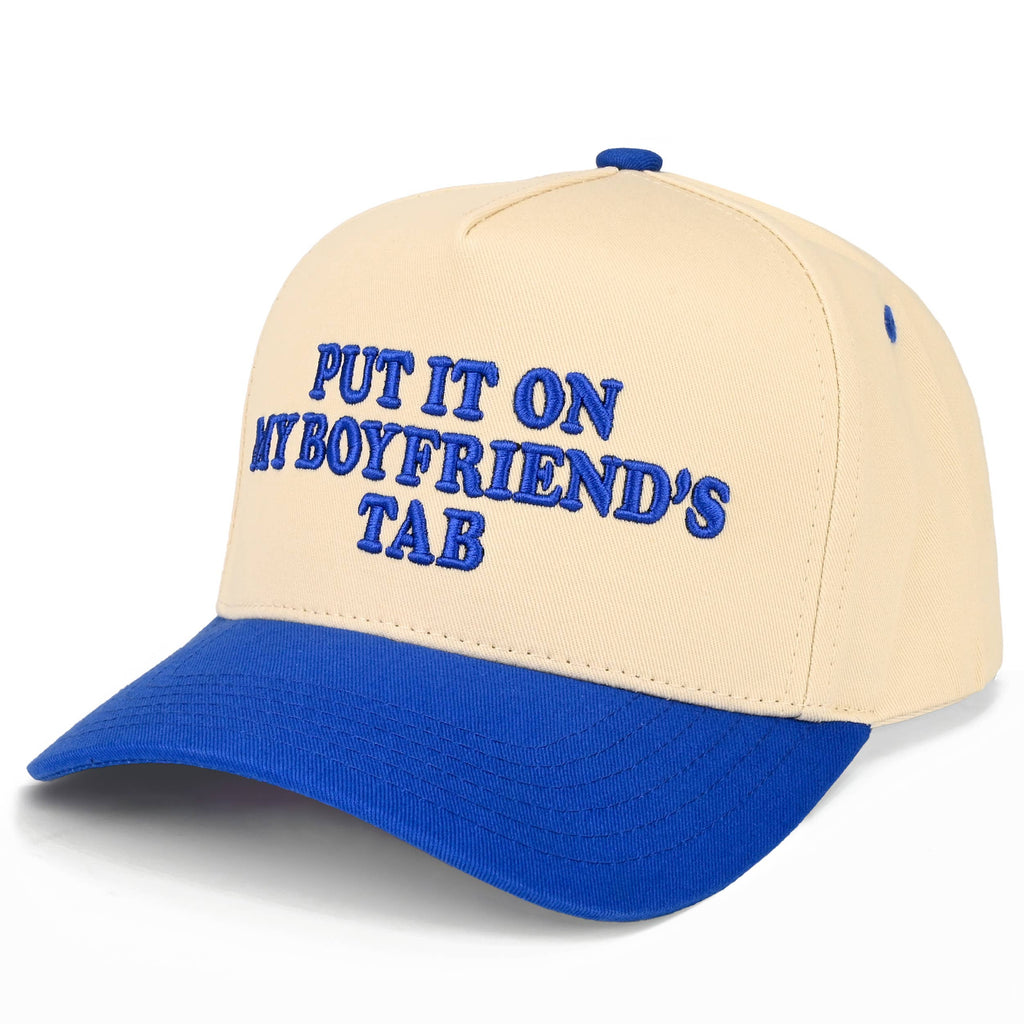 Hana - C.C PUT IT ON MY BOYFRIEND'S TAB Letter Two Tone Trucker Hat