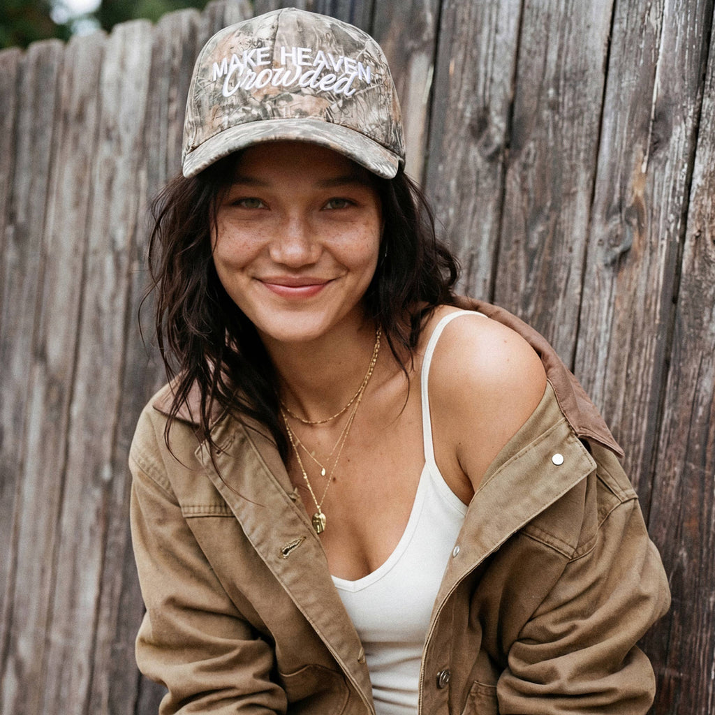Hana - C.C MAKE HEAVEN CROWDED Letter Embroidered Trucker Hat