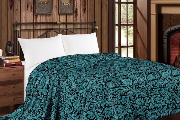 Mia teal tulle blanket/comforter King Size