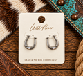 Horseshoe with rhinestone earrings