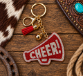 Rhinestone red cheer keychain