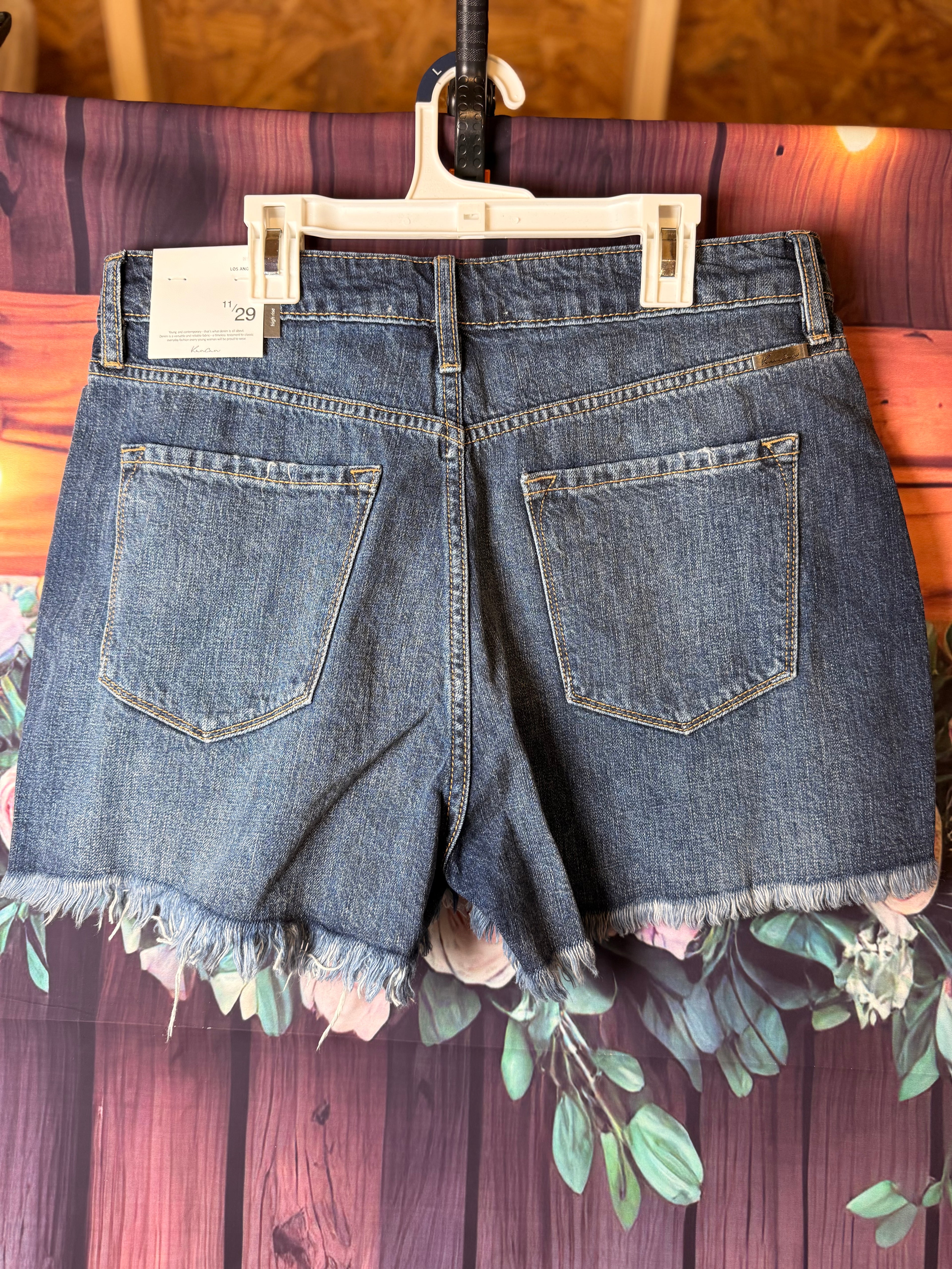 KanCan Raw Hem Denim Shorts