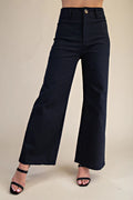 Glam High-Waist Straight Pants Navy