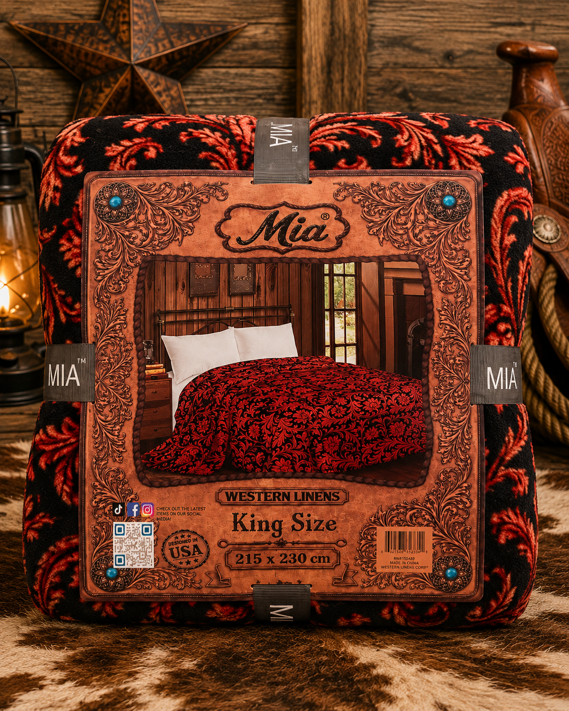 Mia red tulle blanket/comforter King Size
