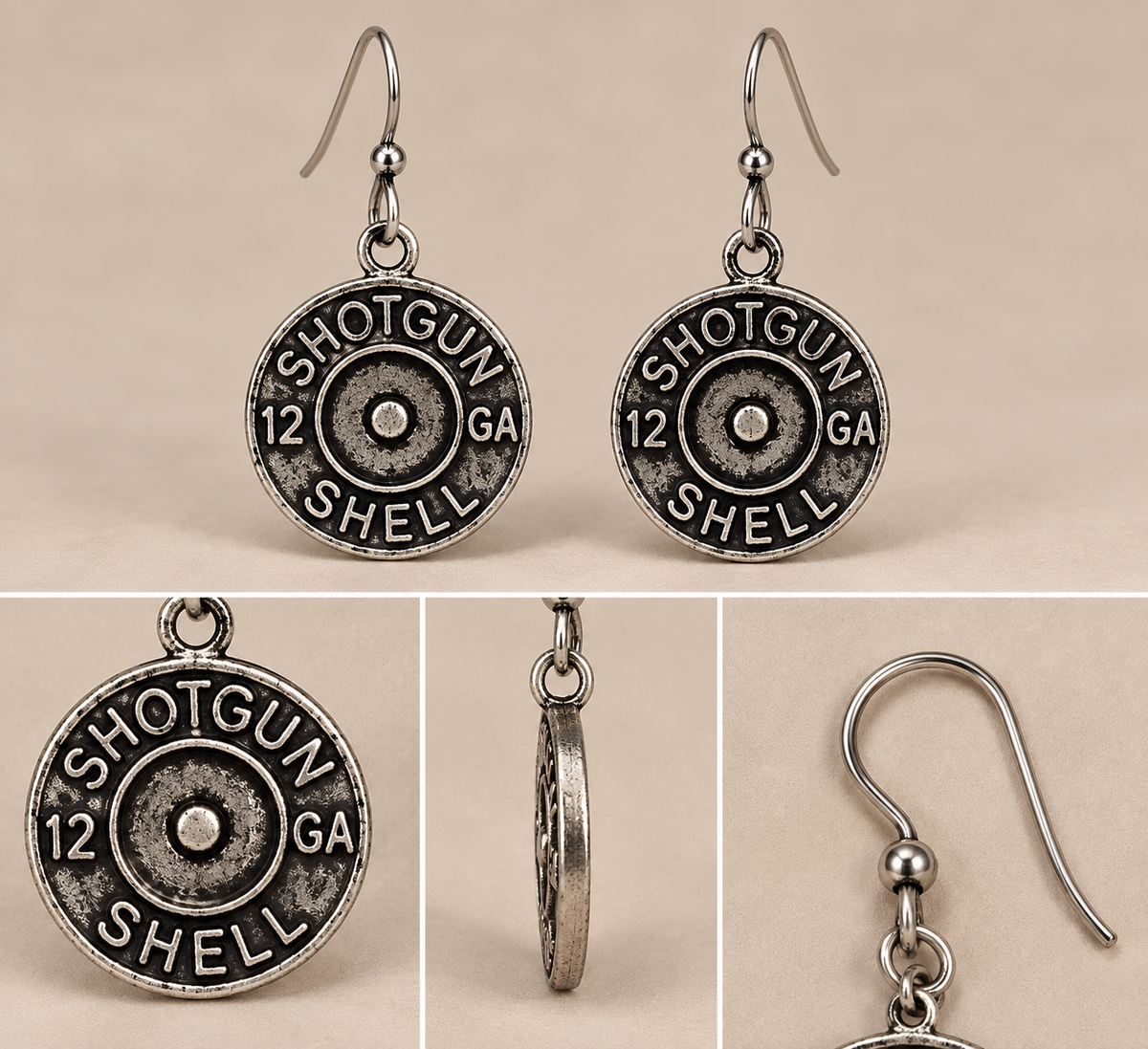 Shotgun shell dangle earrings