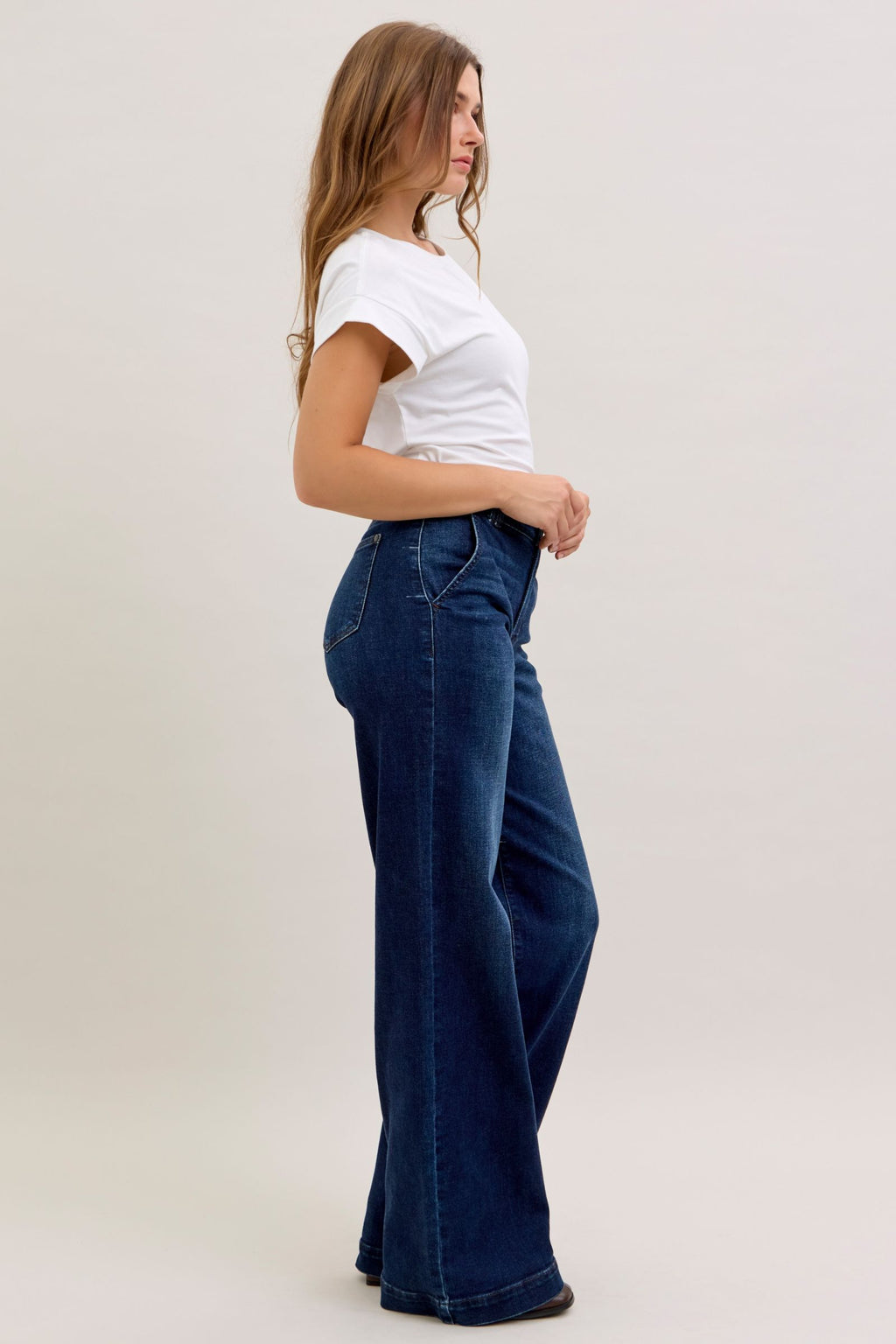 Judy Blue HW Wide Leg Long Inseam 35”