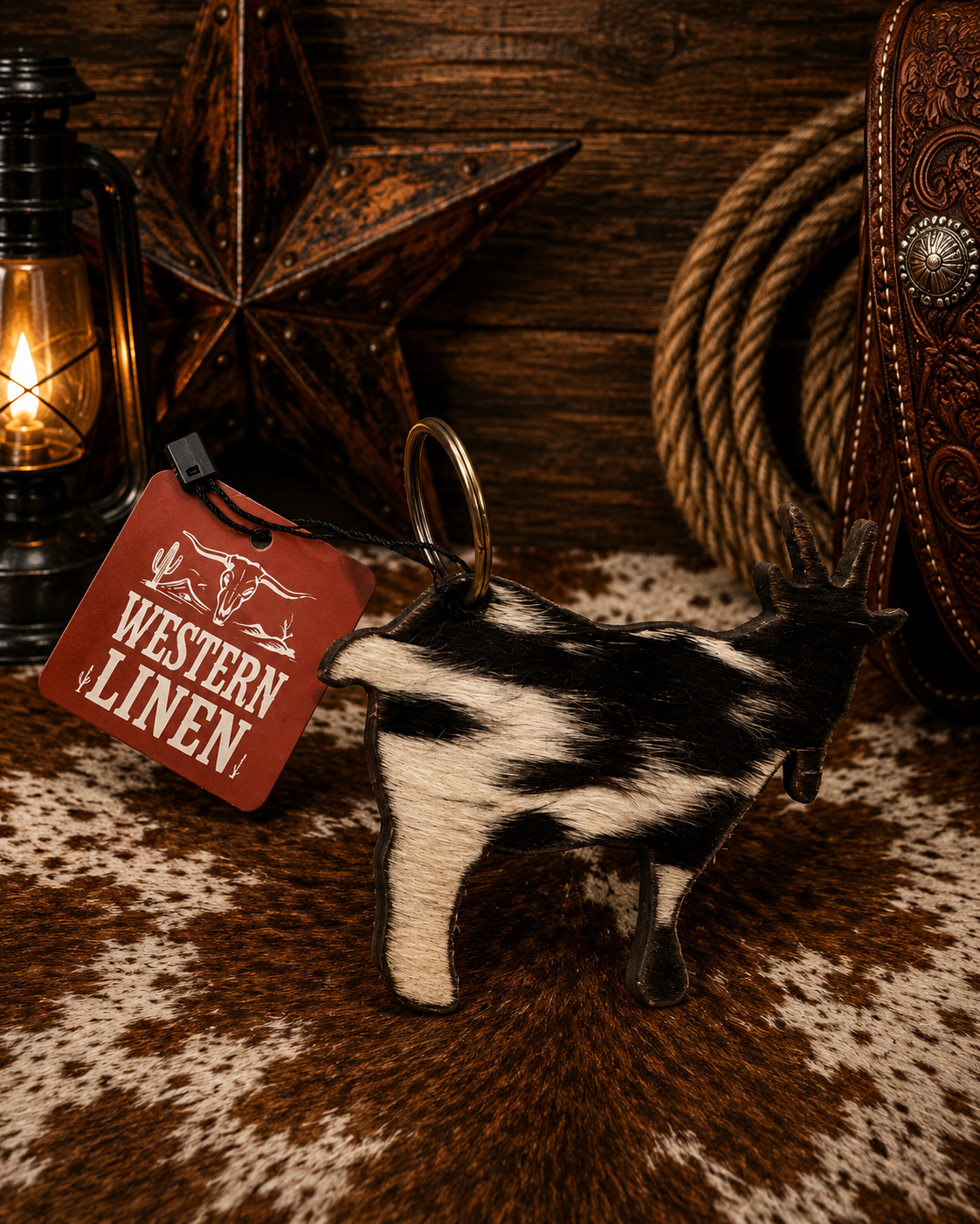 Cowhide Keychains