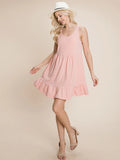 WOMEN'S SLEEVELESS RUFFLE BOTTOM HEM TUNIC MINI DRESS