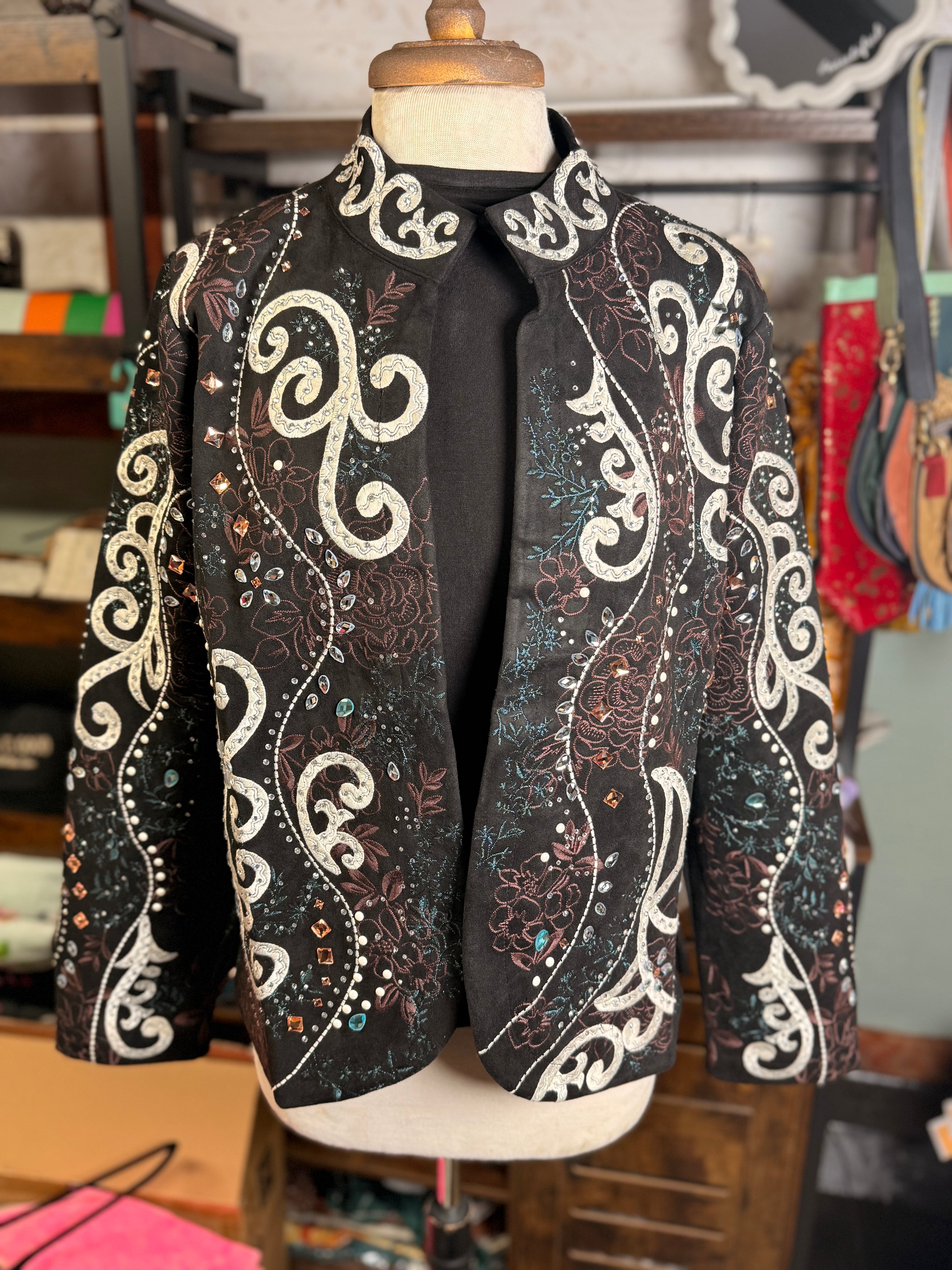 Savanna Jane Fully Embroidered and Rhinestoned Blazer