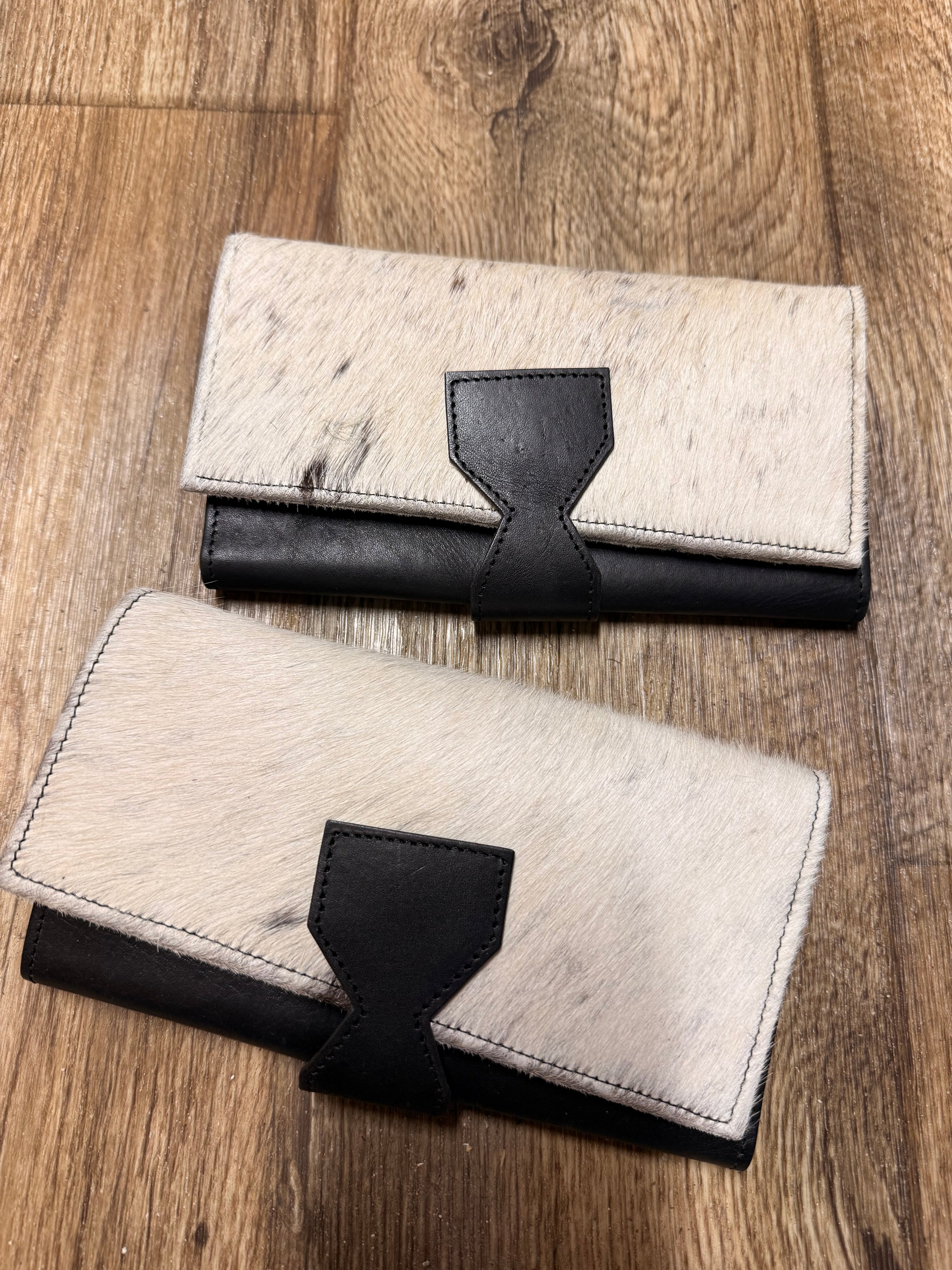 Genuine Cowhide and Leather Wallet -Black