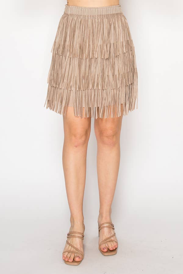 Origami Apparel ~  Lace and Crochet inspired - Short Layered Fringe Tiered Skirt – 4845TP