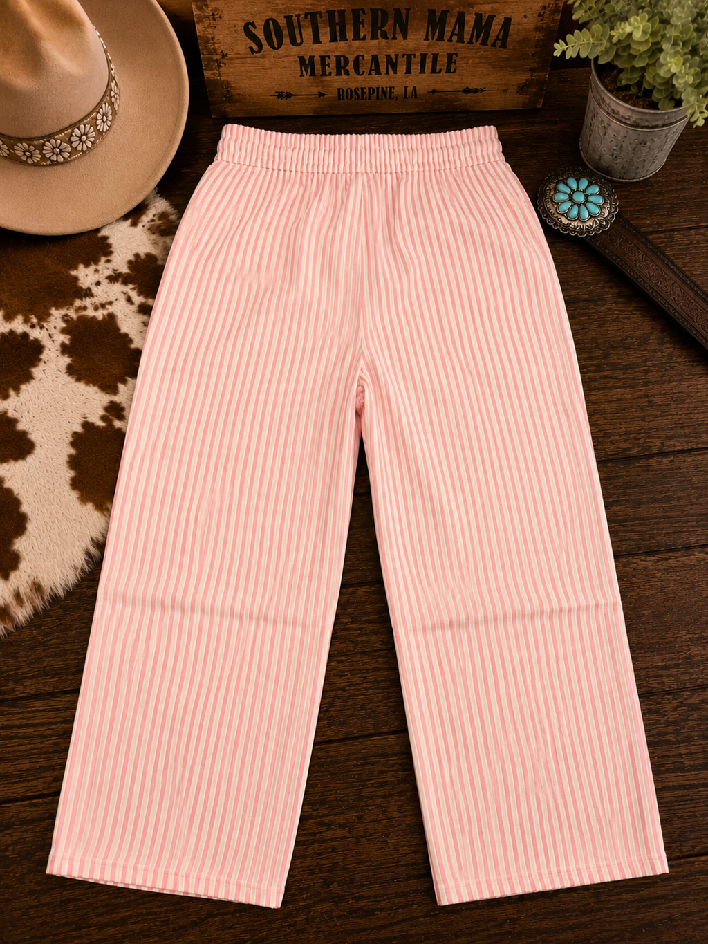 Lightweight Pink & White striped pants
