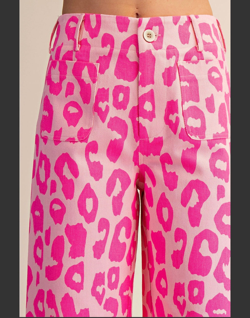Glam Pink Leopard Wide leg Crop